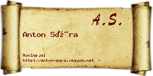 Anton Sára névjegykártya