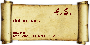 Anton Sára névjegykártya