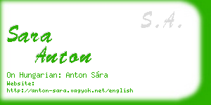sara anton business card